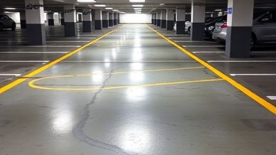 Parkeerdek met beschermende coating Parkeerdek met beschermende coating